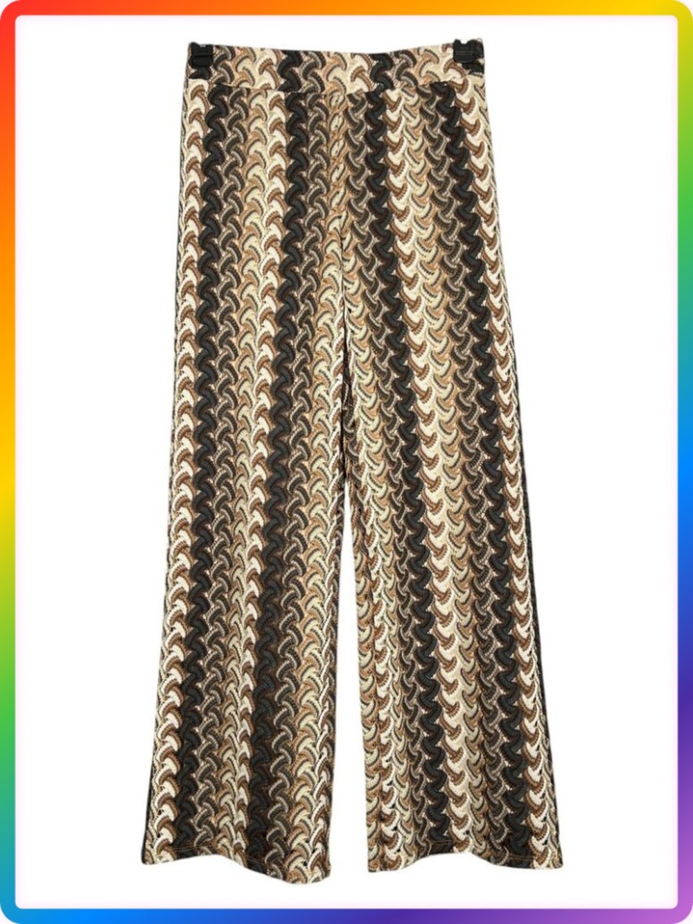 G by Giuliana Black Label Crochet Wide-Leg Pull-On Pants SIZE S Lined Resort